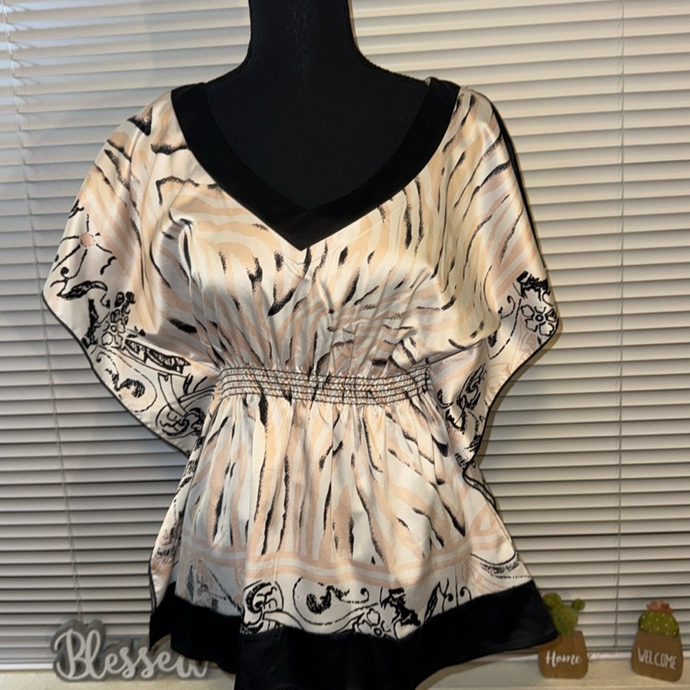 My Michelle size med, pink, white & black shirt, short sleeve in great condition